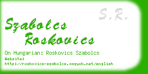 szabolcs roskovics business card